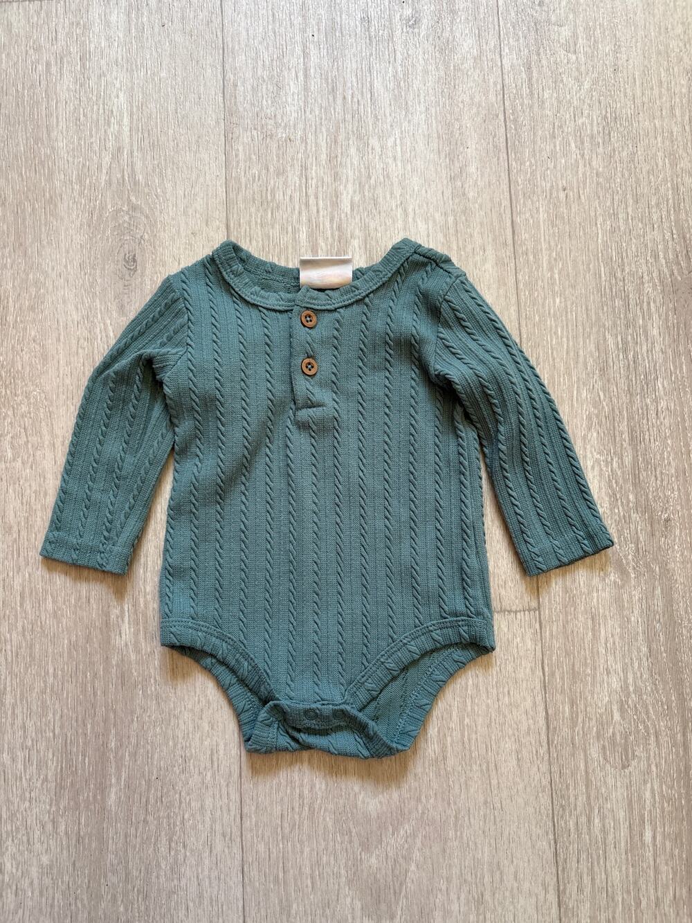 Little Chickadees Green Onesie, Size 3-6M